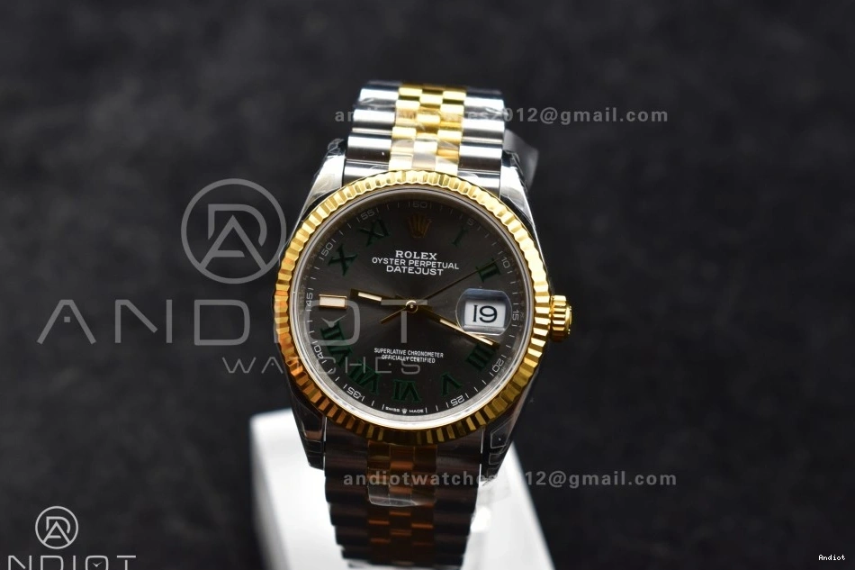 SS Green 126231 904L Roman Dial on Marker VS3235 Bracelet RG VSF 36 Jubilee Gray Steel Best Edition DateJust 1:1 0303